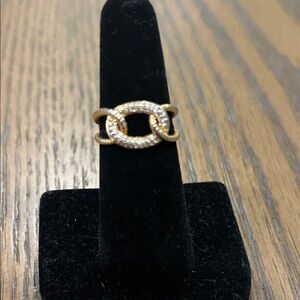 Elegant Gold style and Silver Rhinestone Women's Ring